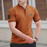 Polo Casual para Hombre - Cuello Mao Manga Corta Estilo Deportivo