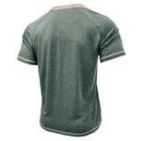 Playera Estilo Henley Vintage para Hombre - Manga Corta con Botones