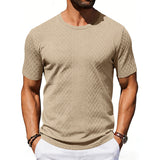 Camisa Texturizada Jacquard para Hombre - Manga Corta Slim Fit