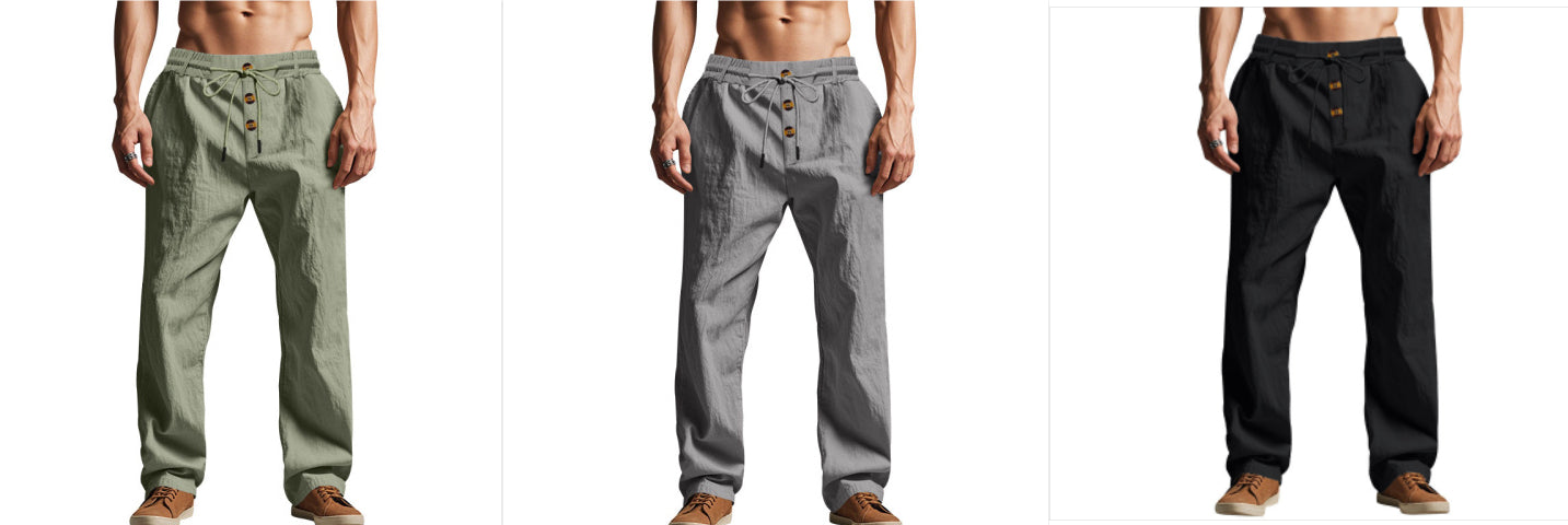 Pantalón de Playa para Hombre - Suelto Transpirable Deportivo Verano Talla Plus