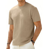 Camisa Texturizada Jacquard para Hombre - Manga Corta Slim Fit