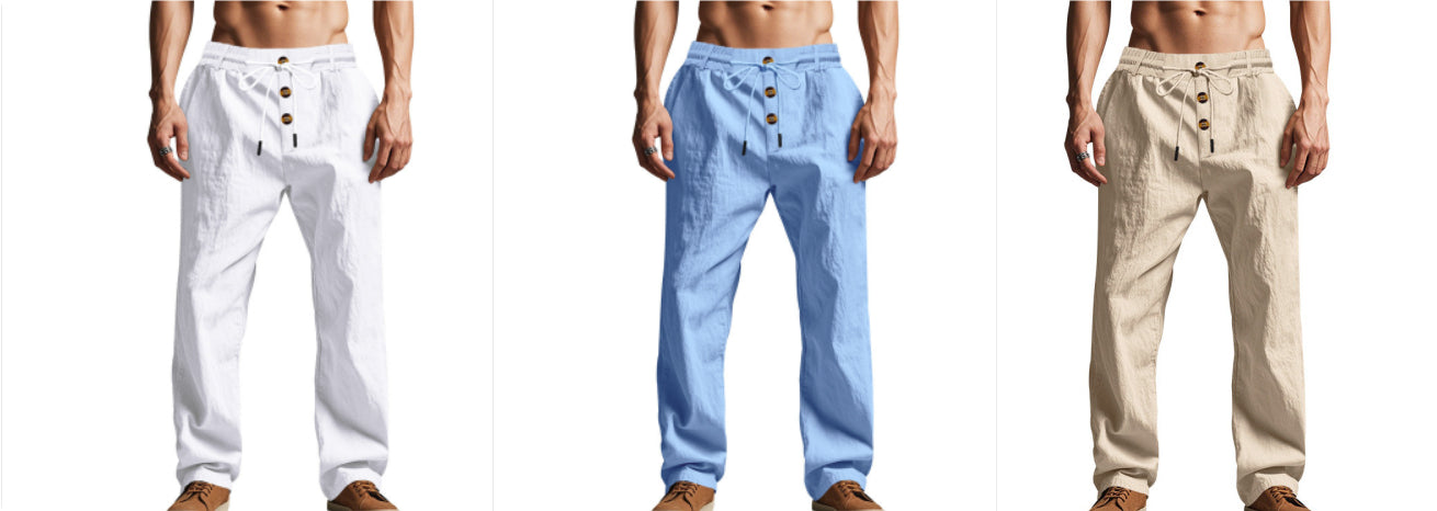 Pantalón de Playa para Hombre - Suelto Transpirable Deportivo Verano Talla Plus