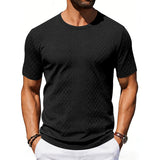 Camisa Texturizada Jacquard para Hombre - Manga Corta Slim Fit