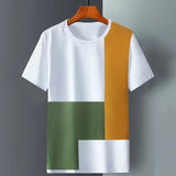 Playera de Tela Fría para Hombre - Manga Corta Cuadros Talla Extra