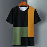Playera de Tela Fría para Hombre - Manga Corta Cuadros Talla Extra
