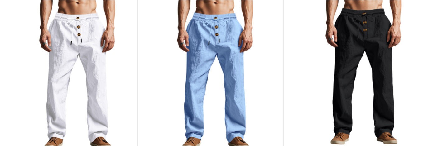 Pantalón de Playa para Hombre - Suelto Transpirable Deportivo Verano Talla Plus