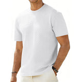 Camisa Texturizada Jacquard para Hombre - Manga Corta Slim Fit